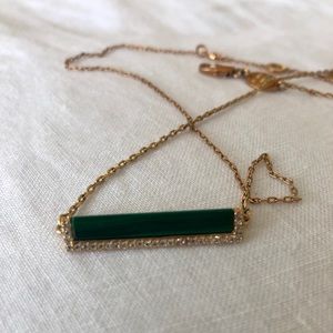 Henri Bendel gold and green necklace